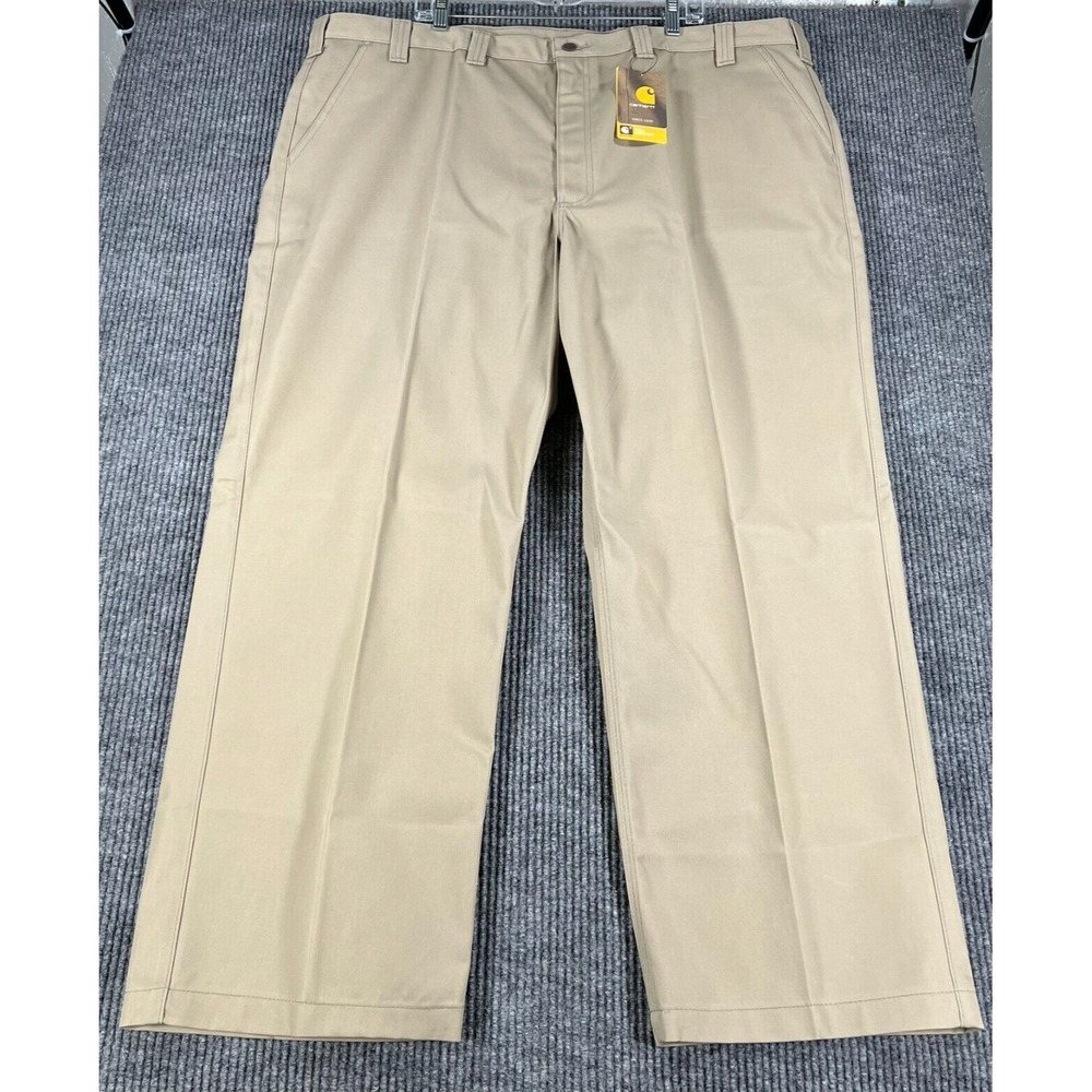 Carhartt Pants Mens 48x30 Twill Work Pant Relaxed Fit Khaki Heavyweight‎ New